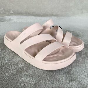 Crocs Getaway Slide Strappy Sandals Womens Size 8 Light Pink Platform NEW